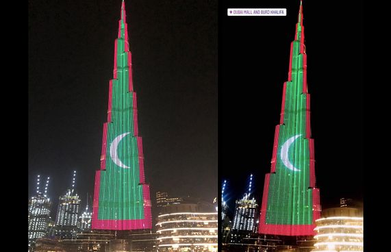 ދިވެހި ދިދައަކުން ބުރުޖް ޚަލީފާ ދިއްލާލައިފި