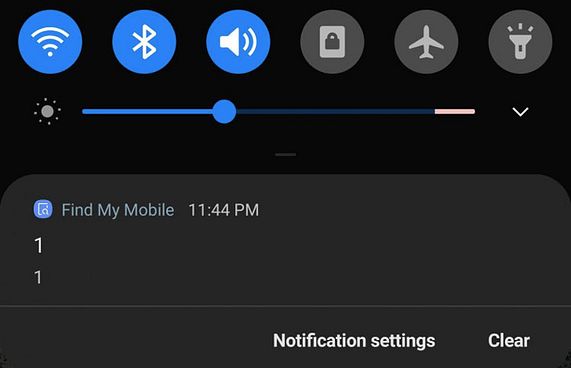 ސެމްސަންގުން ފޮނުވި ނޮޓިފިކޭޝަނަކުން ބިރުވެރިކަން