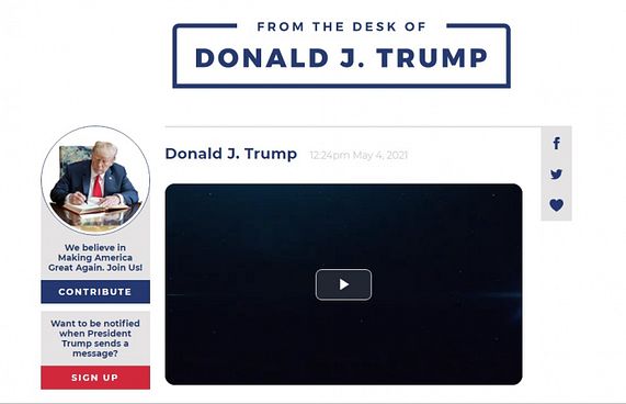 ޓްރަމްޕުގެ ސޯޝަލް މީޑިއާ އަކީ އޭނާގެ ބްލޮގެއް