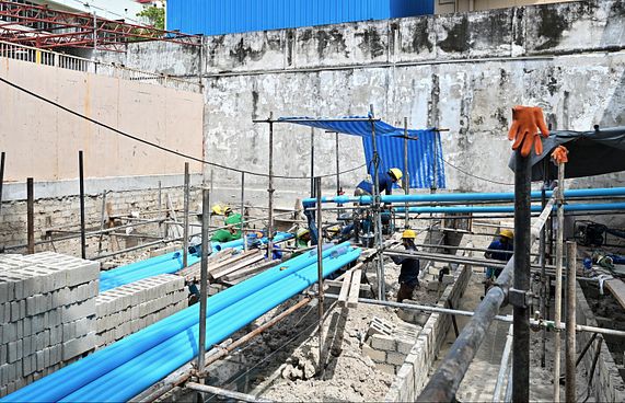 ފެނުގެ ނެޓްވޯކް ގުޅާލާ ސްޓޭޝަންގެ މަސަައްކަތް ފަށައިފި