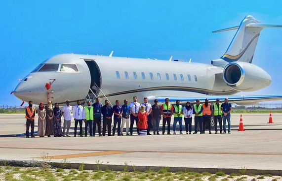 ހަނިމާދޫ އެއާޕޯޓަށް ފުރަތަމަ ފަހަރަށް ކޮމާޝަލް ޖެޓެއް