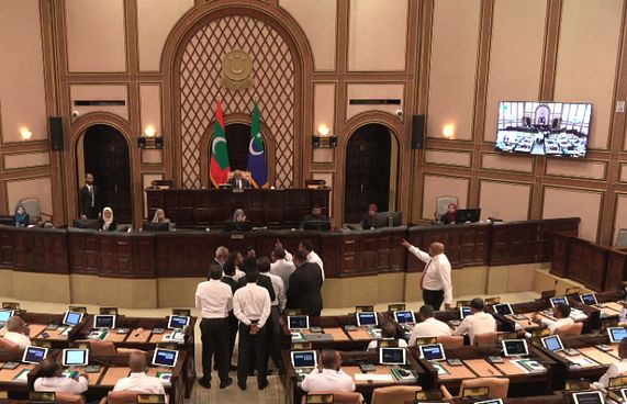 މަޖިލީހުގައި ހައިޖާނު ބޮޑުވެ އެމްޑީޕީ މެންބަރުން ނެރެފި