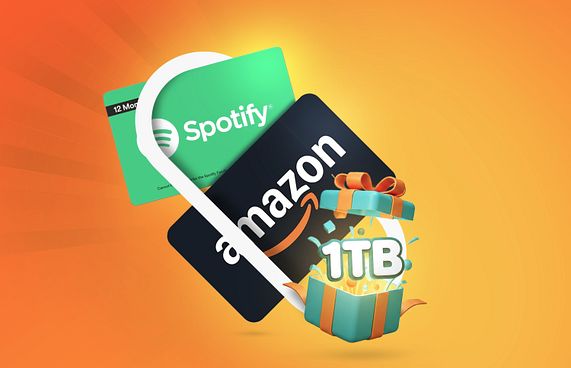 ރީލޯޑުކޮށްގެން 1 ޓީބީ ޑޭޓާ އާއި ގިފްޓުކާޑު