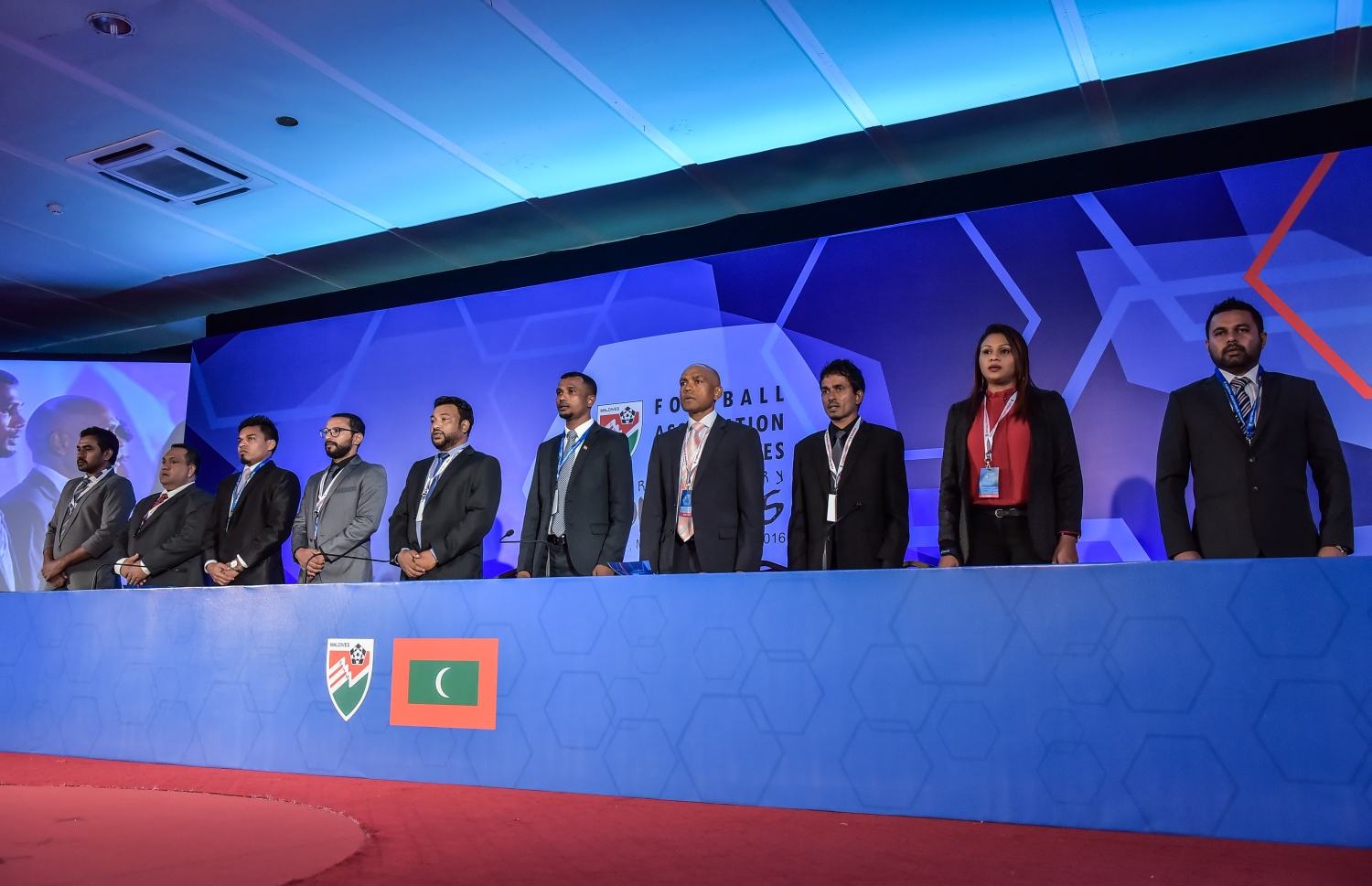 މާލެ: 31 މޭ 2016، އެފްއޭއެމްގެ އިންތިހާބީ ކޮންގްރެސް ތެރެއިން. މި އިންތިހާބު ކާމިޔާބުކޮށް ރައީސަކަށް ހޮވުނީ އަހުމަދު ތޯރިގް (ޓޮމް).-- ފޮޓޯ:ނިޝާން އަލީ/މިހާރު