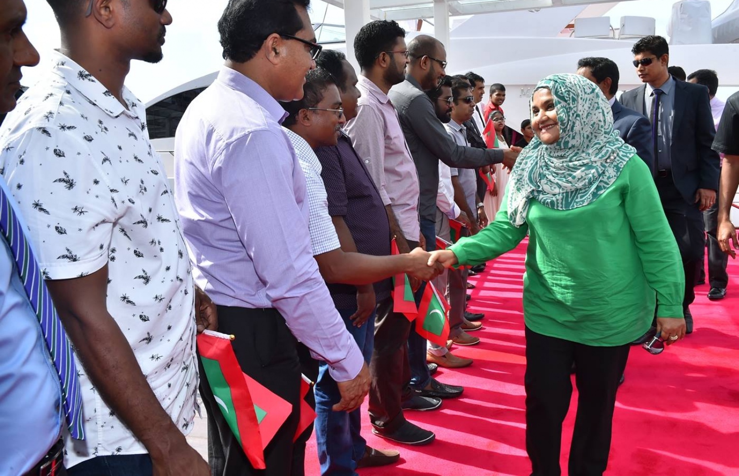 ފަސްޓް ލޭޑީ ފާތިމަތު އިބްރާހިމް: އާއްމުންނަށް އެހީވުމަށް އެ ކަމަނާ ހާއްސަ ޖަމިއްޔާއެއް ހިންގަވާ.-- ފައިލް ފޮޓޯ: ރައީސް އޮފީސް