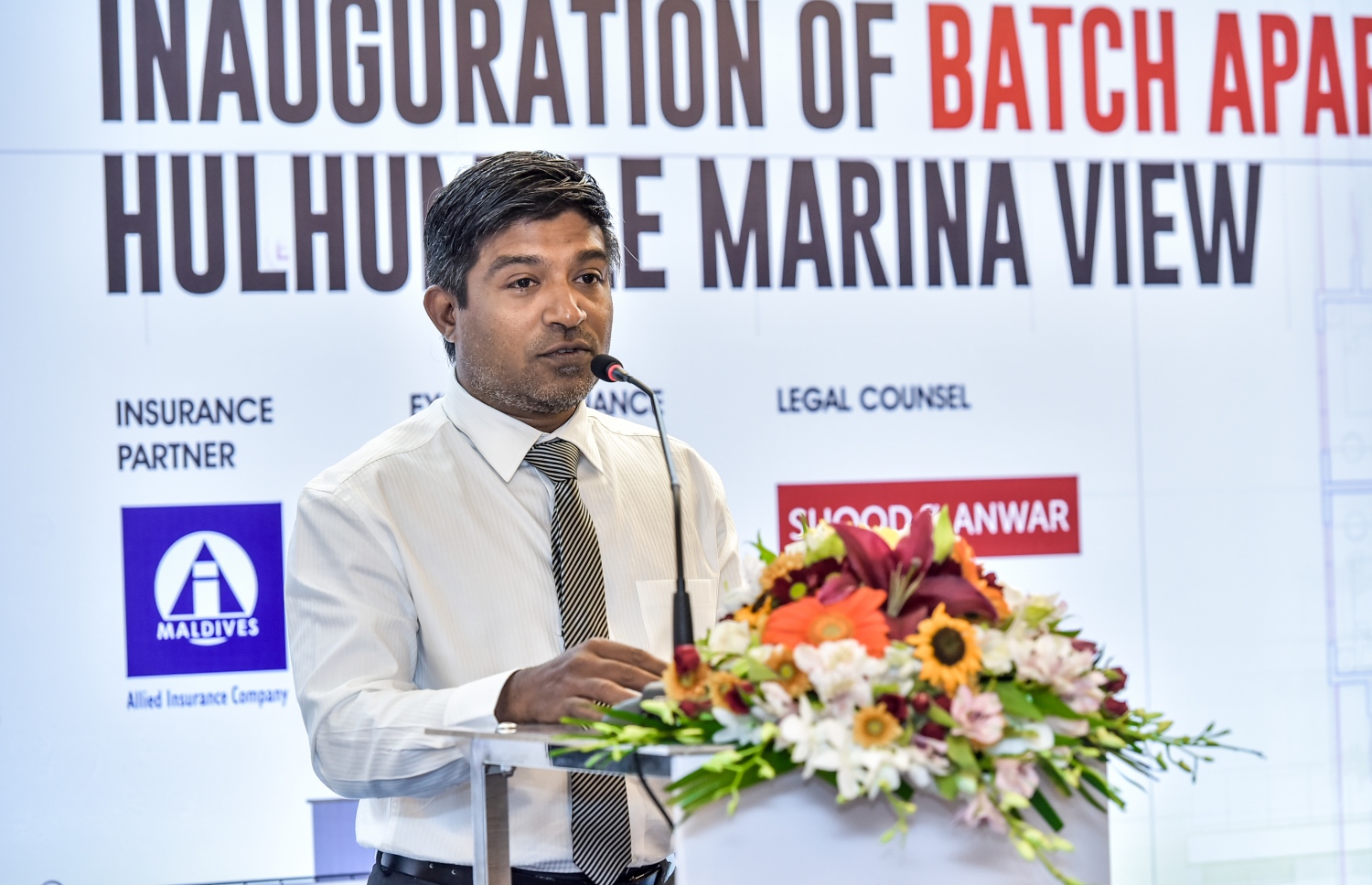 ހުޅުމާލޭގެ މެރީނާ ވިއު އިފްތިތާހުކުރުމަށް މިއަދު ހޮޓެލް ޖެންގައި ބޭއްވި ހަފުލާގައި ބެޗްގެ މެނޭޖިން ޑިރެކްޓަަރު މުހައްމަދު ސައީދު ވާހަކަދައްކަވަނީ. ފޮޓޯ: ނިޝާން އަލީ /މިހާރު