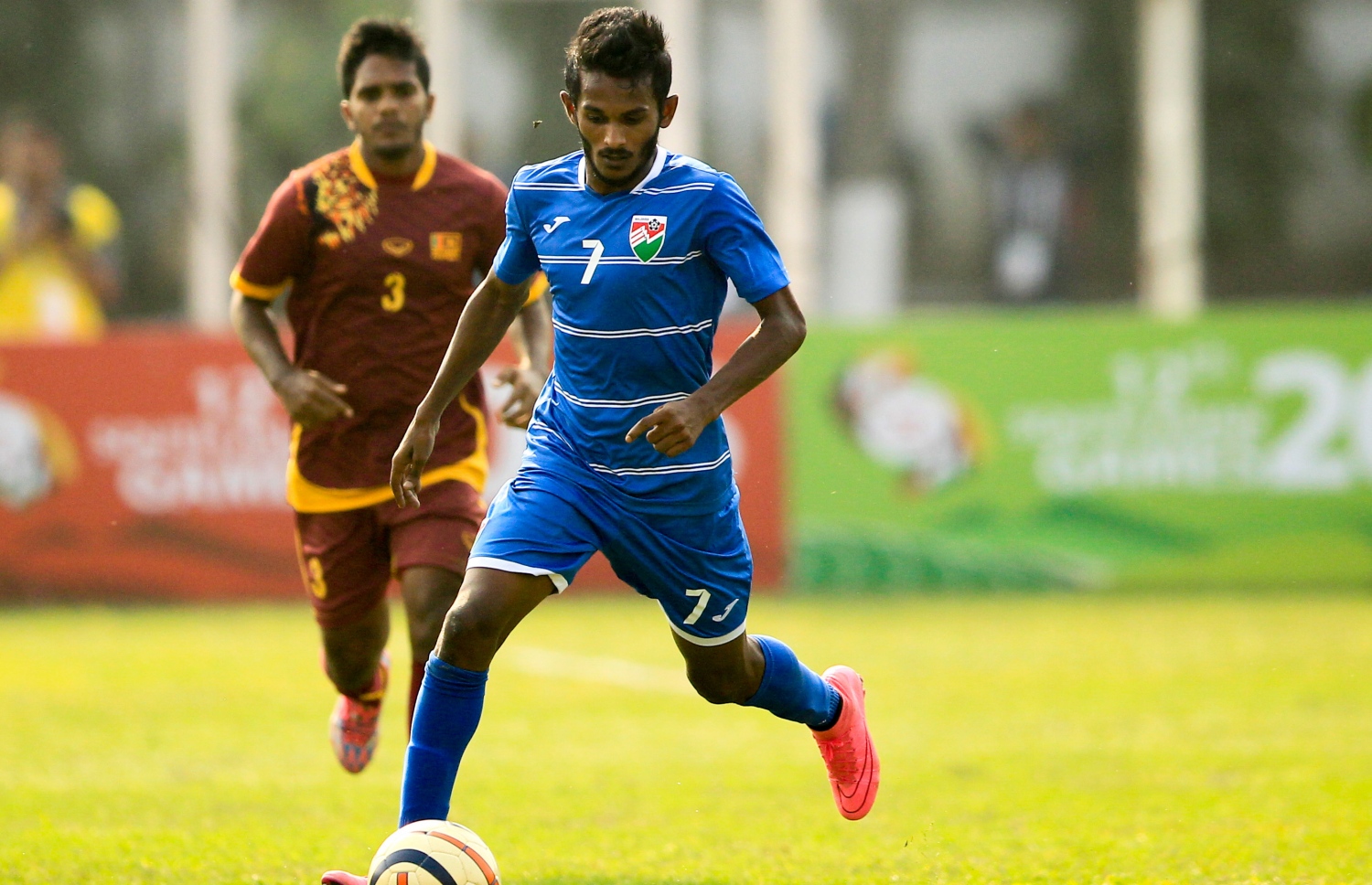 ސާފް ގޭމްސްގައި ސްރީ ލަންކާއާ ދެކޮޅަށް ކުޅުނު މެޗުގެ ތެރެއިން ސެންޓޭ.-- ފޮޓޯ: އިމޭޖަސް.އެމްވީ