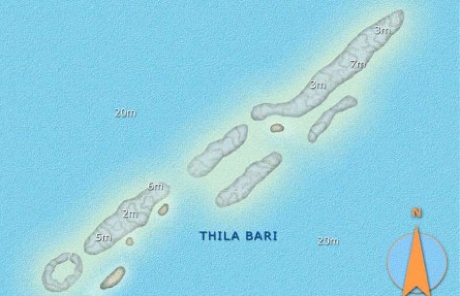 ތިލަބަރި އޮންނަ ސަރަހައްދު ދައްކުވައިދޭ ޗާޓު. މިއީ ޑައިވް ކުރުމަށް ހާއްސަ ސަރަހައްދެއް.