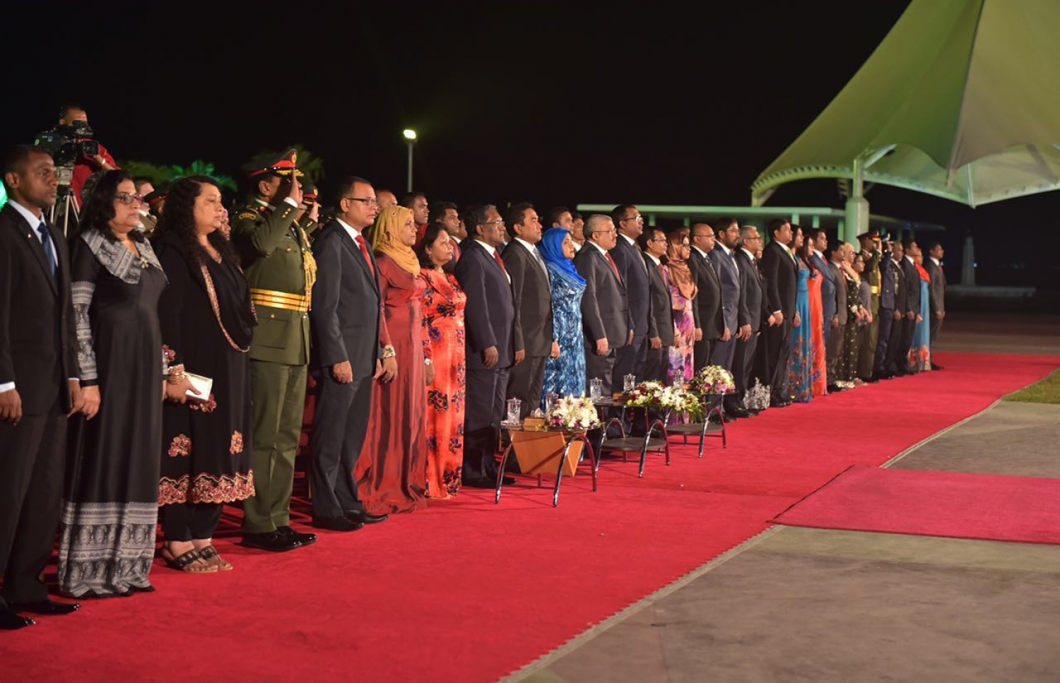 މިނިވަން ދުވަހާ ގުޅިގެން ޖުމްހޫރީ މައިދާނުގައި މިރޭ ބޭއްވި ރަސްމިއްޔާތު -- ފޮޓޯ: މުހަންމަދު ޝަރުހާން/ މިހާރު