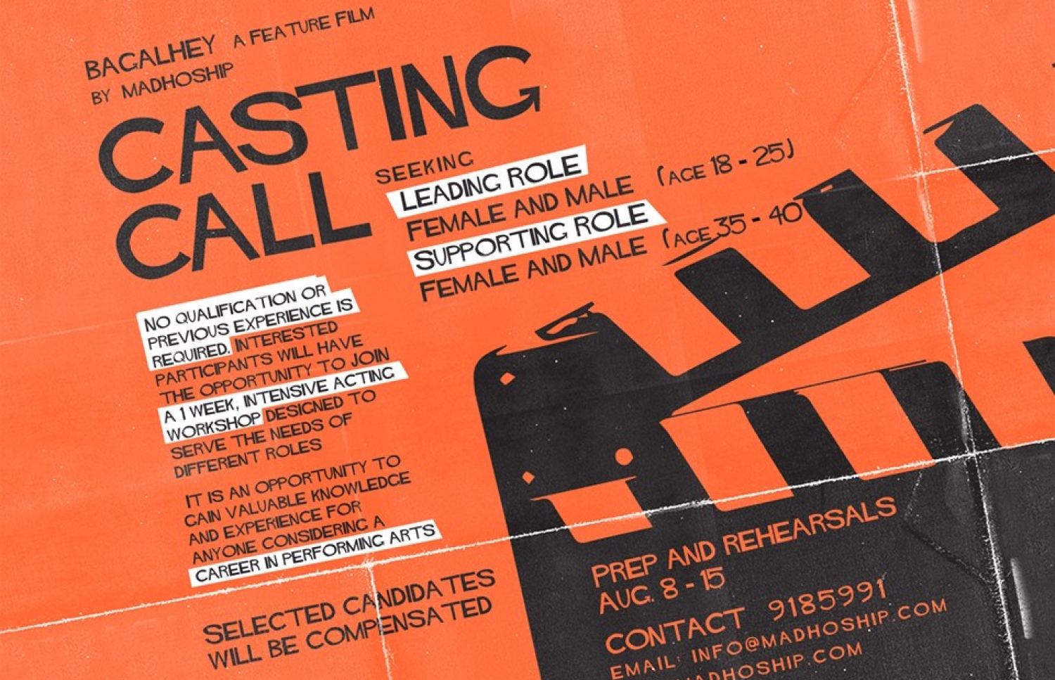 ފިލްމް "ބަގަޅޭ" އަށް ކާސްޓުން ހޯދަން ފުރުސަތު ހުޅުވާލާފައި.