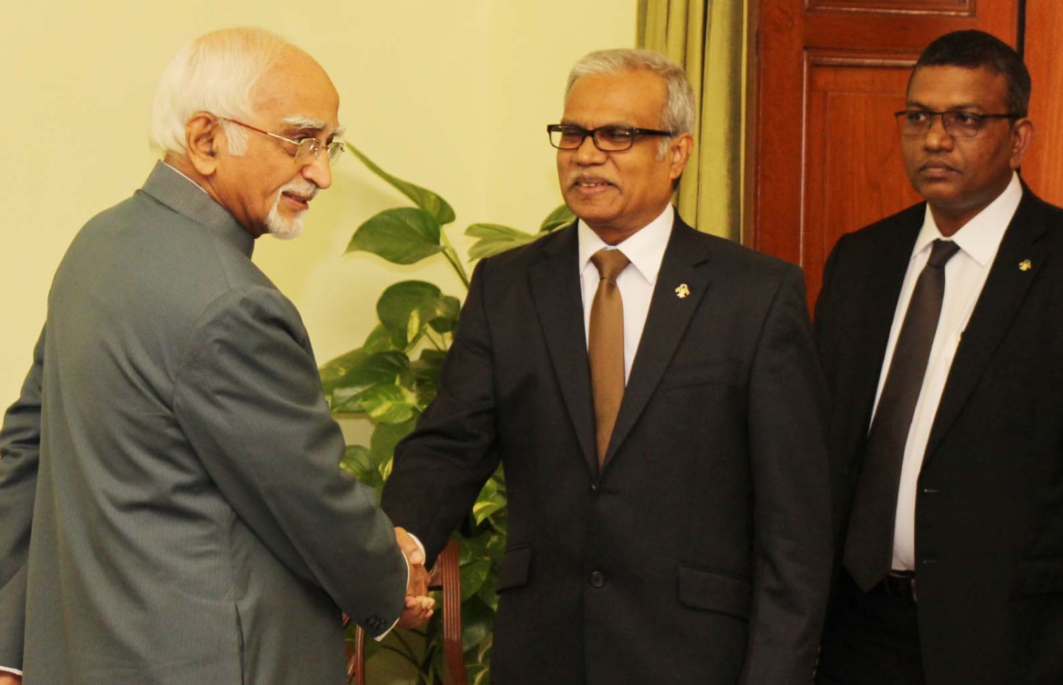 މިނިސްޓަރު އާސިމް އިންޑިއާގެ ނައިބު ރައީސް ހާމިދު އަންސާރީއާ މިއަދު އިންޑިއާގައި ބައްދަލުކުރައްވަނީ.-- ފޮޓޯ: އިންޑިއާގެ އެކްސްޓާނަލް އެފެއާޒް މިނިސްޓްރީ