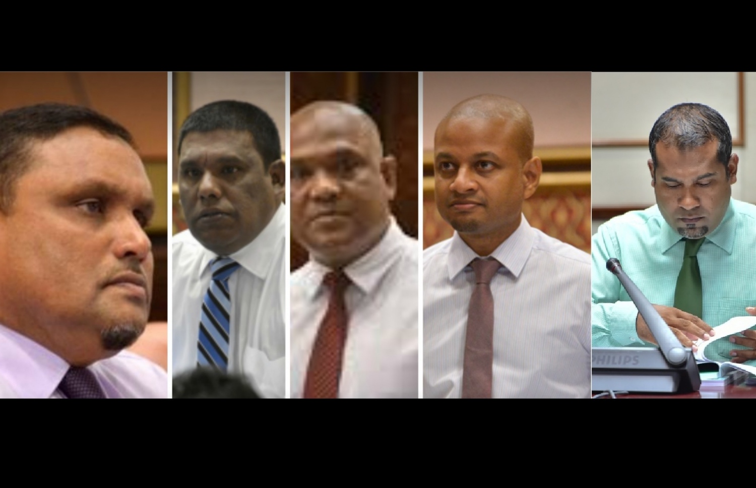 ޕީޕީއެމްގެ މަޖިލިސް މެމްބަރުން (ކ-ވ) އަބްދުﷲ ޚަލީލް، ފާރިސް މައުމޫން، އަލީ ސަލީމް، މުހައްމަދު މުސްތަފާ، ހުސެއިން މަނިކު ދޮންމަނިކު.