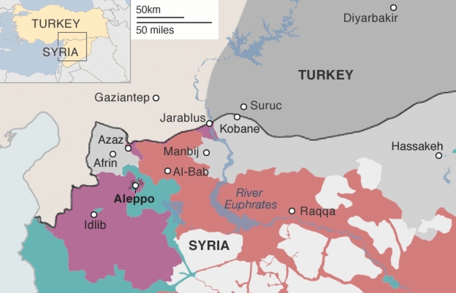 ސީރިއާ އާއި ތުރުކީ ގުޅޭ ސަަރަހައްދީ ރޮނގު އަންގައިދޭ ޗާޓެއް.
