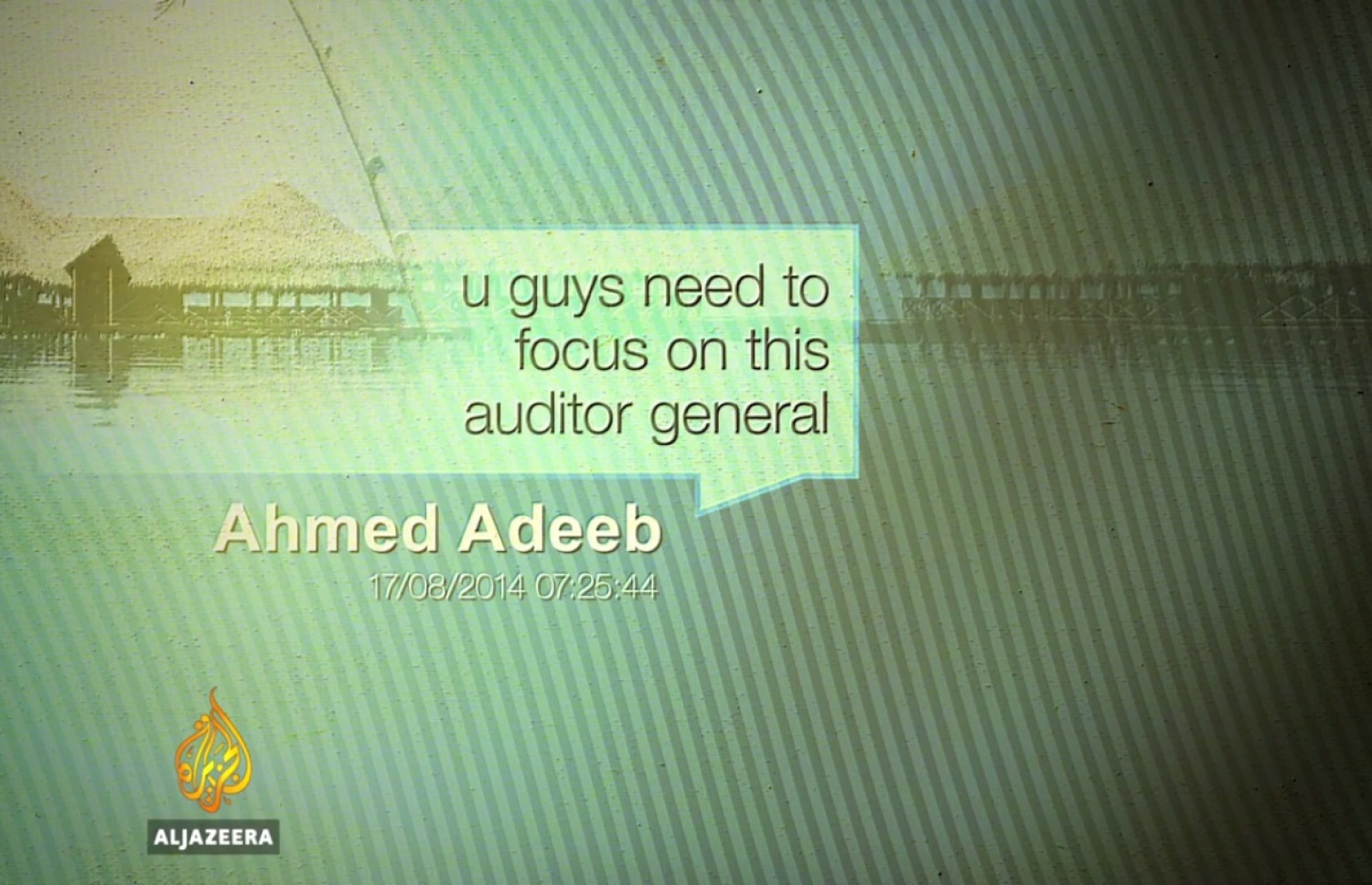 އެސްއޯ ފުލުހަކަށް އަދީބު ކުރެއްވި ކަމަށް ބުނާ މެސެޖް: މި މެސެޖްގައި އަދީބު ވިދާޅުވީ ނިޔާޒަށް ފާރަލައި އޭނާގެ ކަންކަން ބަލަން ޖެހޭ ކަމަށް.