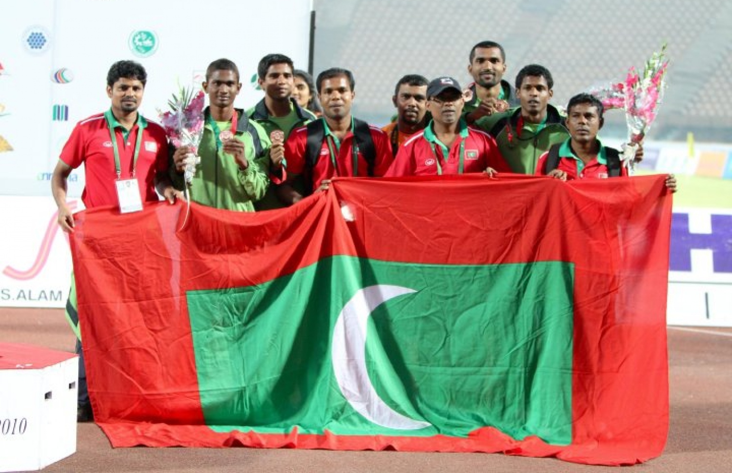 2010 ވަނަ އަހަރުގެ ސައުތު އޭޝިއަން ގޭމްސް އިން މެޑަލް ހޯދި އެތުލެޓިކްސް ޓީމް.