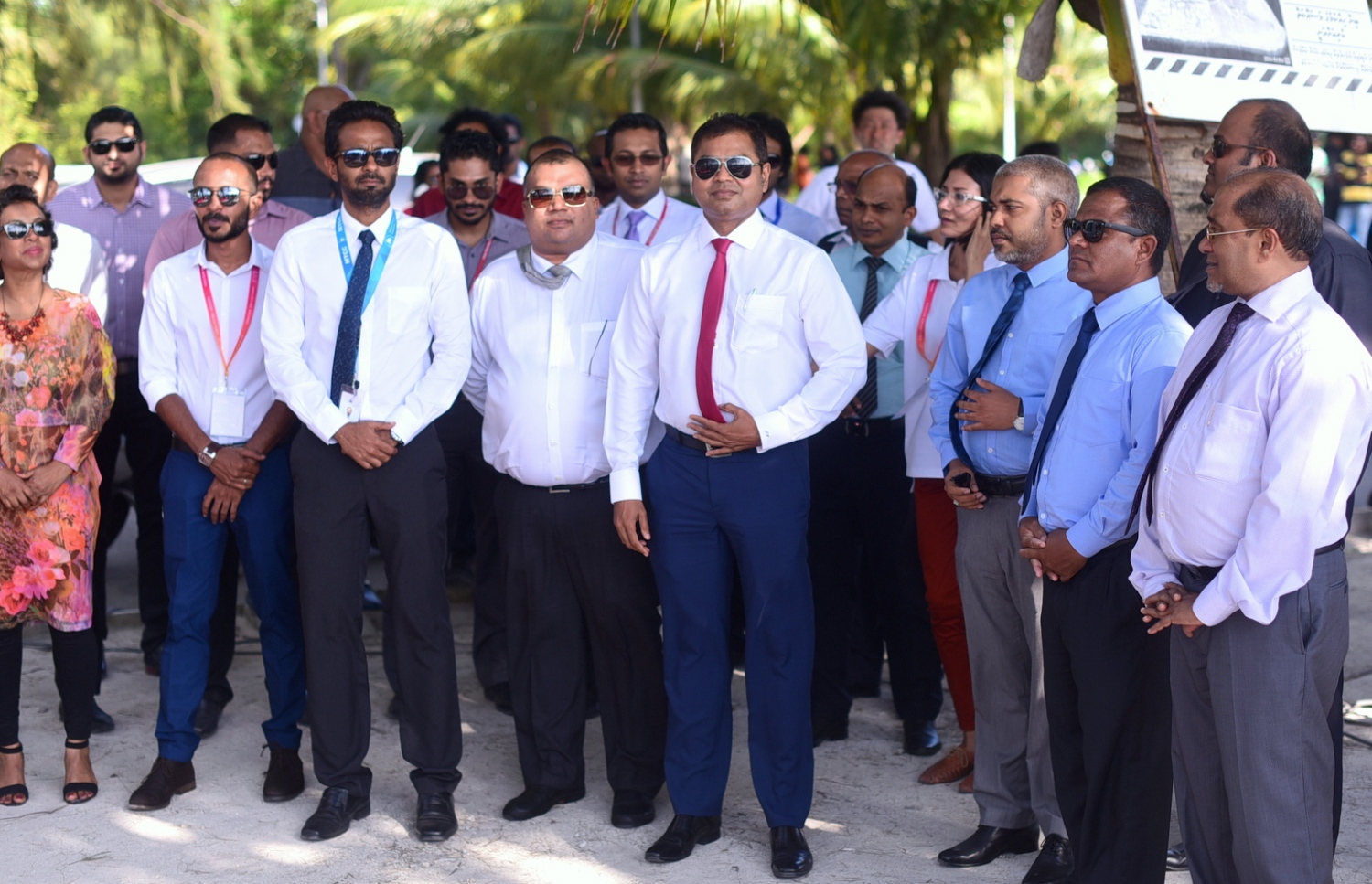 މެރިން އެކްސްޕޯ ހުޅުވުމަށް ބޭއްވި ރަސްމިއްޔާތު. މި ރަސްމިއްޔާތުގައި ގިނަ ކުންފުނިތަކުގެ އިސްވެރިން ބައިވެރިވެވަޑައިގެންނެވި. - ފޮޓޯ: ހުސެއިން ޝަޔާހު/ މިހާރު