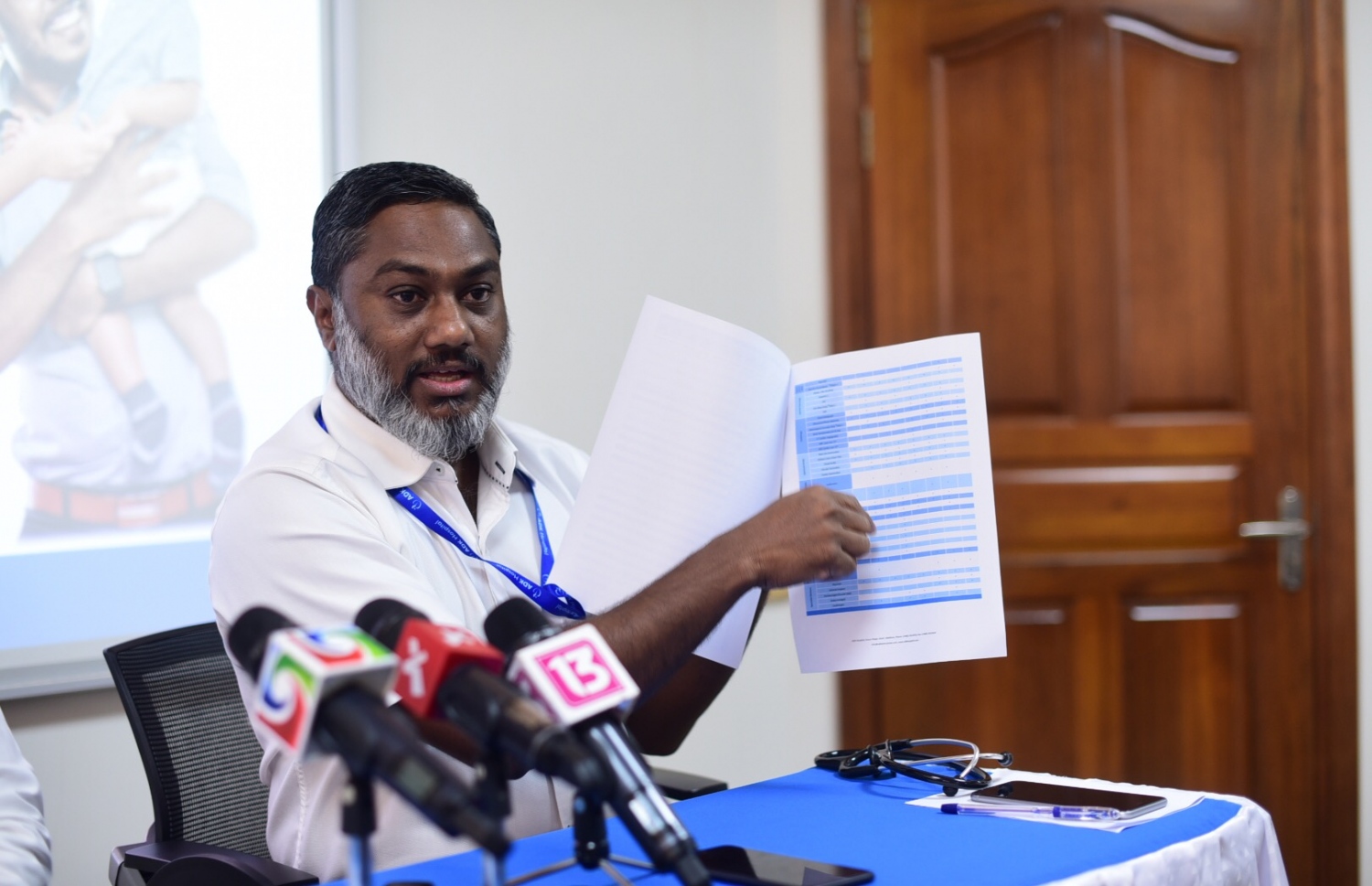 އޭޑީކޭ ހޮސްޕިޓަލުން އަލަށް ތައާރަފްކުރި މެޑިކަލް ޗެކަޕް ޕެކޭޖްތަކާ ބެހޭ ގޮތުން، އެ ހޮސްޕިޓަލުގެ ޗީފް މެޑިކަލް އޮފިސަރު ޑރ. އަބްދުﷲ ނިޔާފް މިއަދު ނޫސްވެރިންނާ ވާހަކަ ދައްކަވަނީ.---ފޮޓޯ: ހުސެއިން ޝަޔާހު /މިހާރު