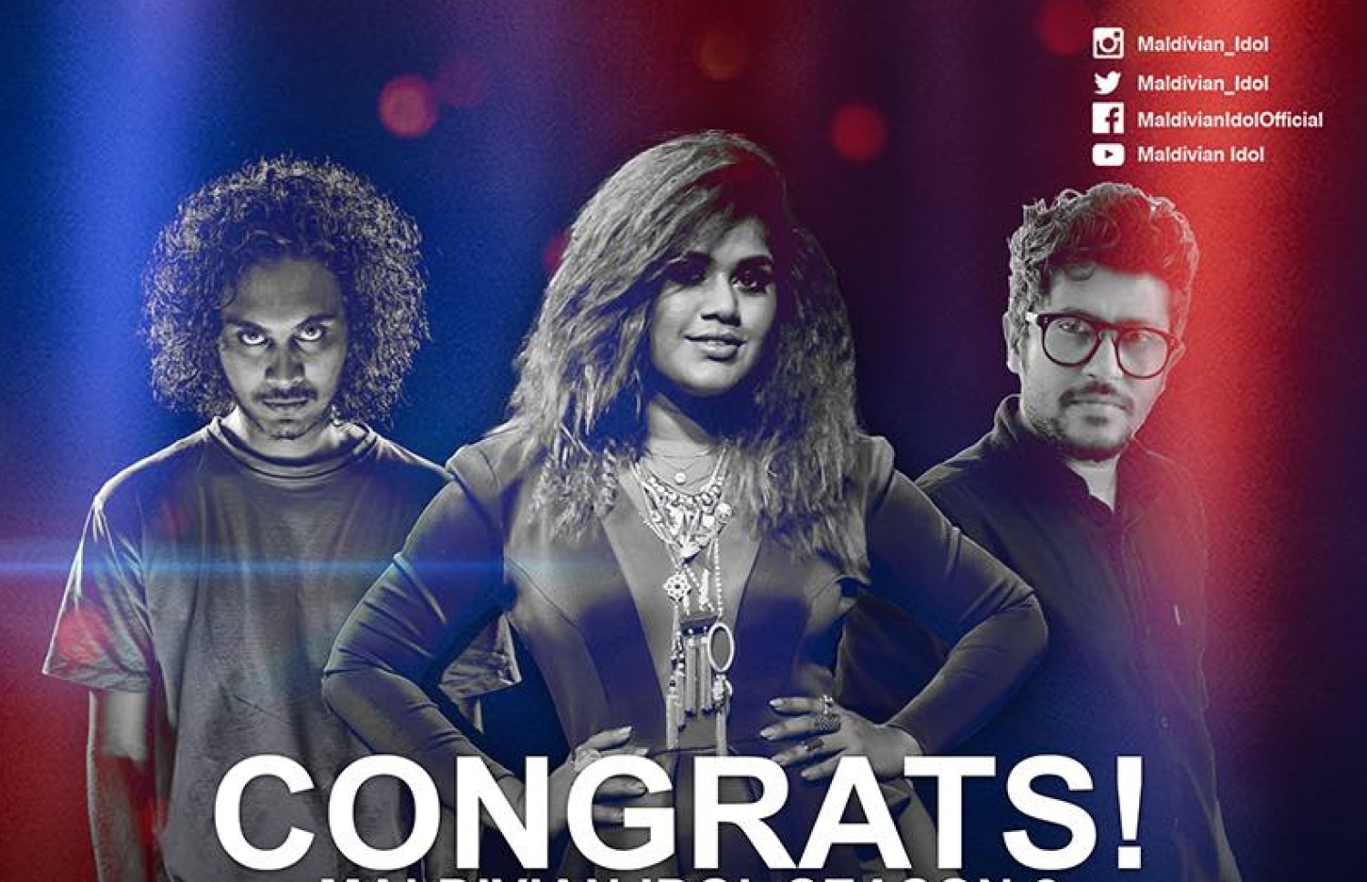 "މޯލްޑިވިއަން އައިޑޮލް 2" ގެ ތިން ޖަޖުން.