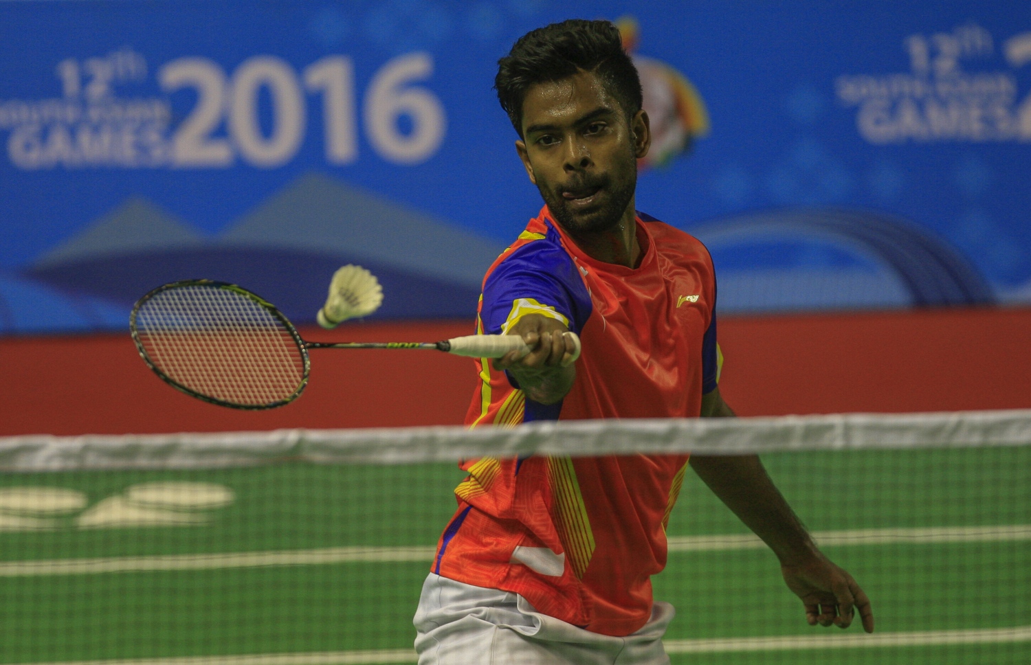 ސައުތު އޭޝިއަން ގޭމްސްގެ މެޗެއްގެ ތެރެއިން ބެޑްމިންޓަން ކުޅުންތެރިއާ އަޖުފާން. -- ފޮޓޯ: އިމޭޖަސް.އެމްވީ