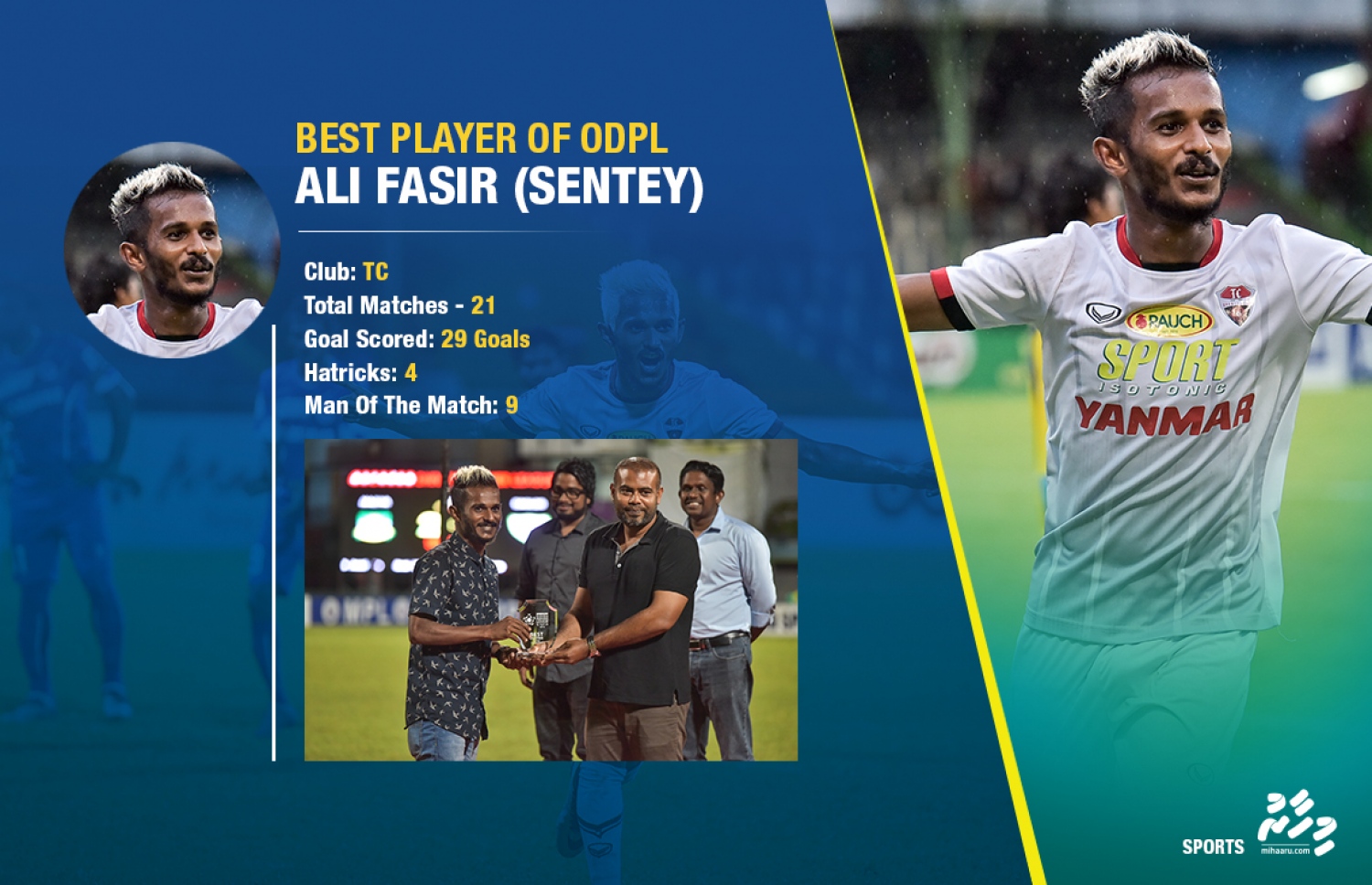 އަލީ ފާސިރު (ސެންޓޭ)، ޓީސީ ސްޕޯޓްސް ކްލަބް.-- ފޮޓޯ: މިހާރު