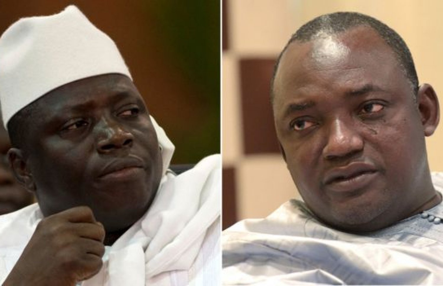 ގެމްބިއާގެ ރައީސް ޔަހުޔާ (ވ) އާއި އިދިކޮޅު ލީޑަރު ބަރޯ. --ފޮޓޯ:އޭއެފްޕީ