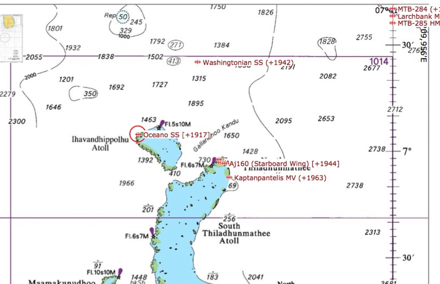 ހއ. އަތޮޅުގެ އެކި ހިސާބުތަކަށް އުރިފައިވާ ބޯޓުތައް ދައްކައިދޭ ޗާޓެއް