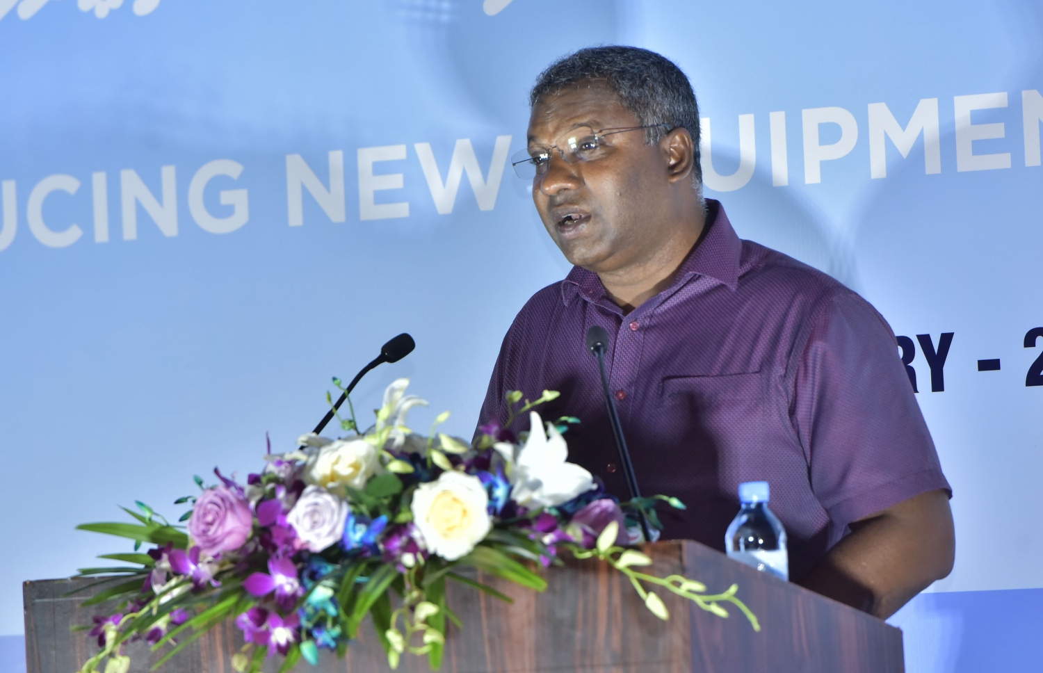 މިރޭގެ ރަސްމިއްޔާތުގައި އެމްޕީއެލްގެ ސީއީއޯ ޖުނައިދު ވާހަކަ ދައްކަވަނީ.---ފޮޓޯ: މުހައްމަދު ޝަރުހާން/މިހާރު