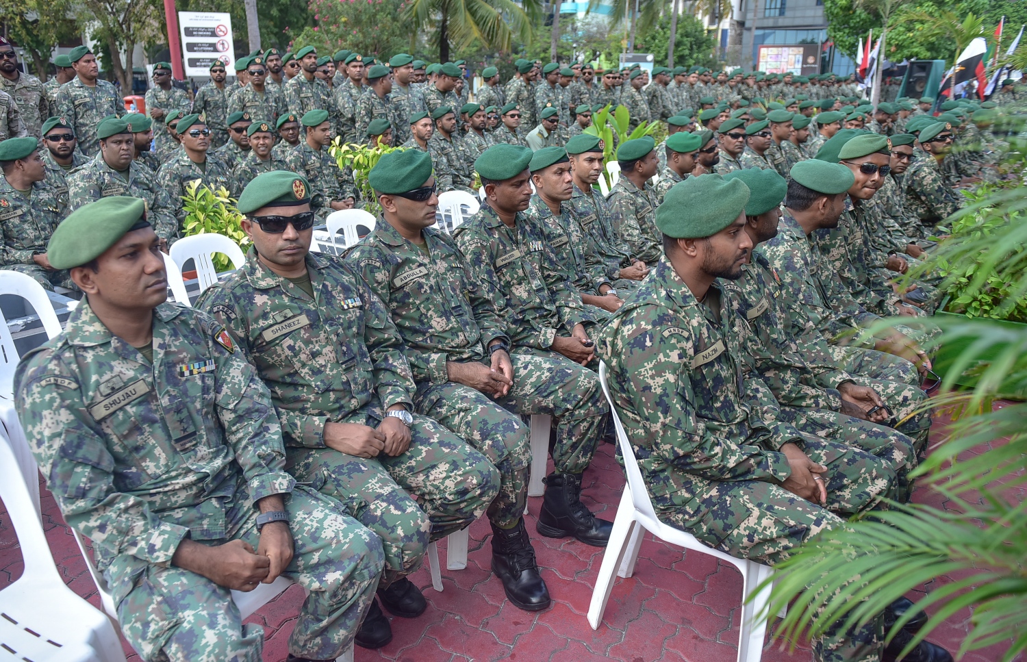 އެމްއެންޑީއެފްގެ ބޭއްވި ރަސްމިއްޔާތުގައި ސިފައިން ބައިވެރިވަނީ.-- ފޮޓޯ: ނިޝާން އަލީ/ މިހާރު