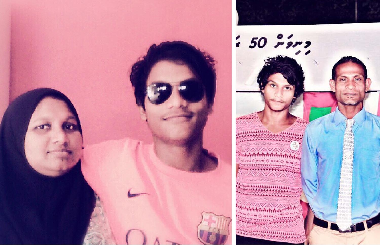 ޒިދާން އޭނާގެ ބައްޕަ ޝާހު (ކ) އާއެކު އަދި މަންމަ ޒިޔާދާ (ވ) އާ އެކު