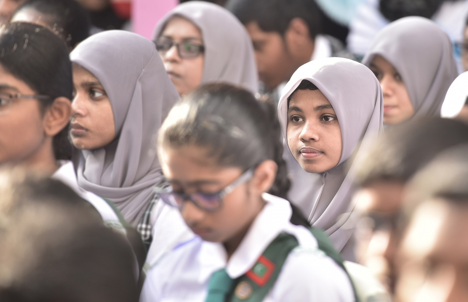 ފެބްރުއަރީ 21، 2017- އަހްމަދިއްޔާ އިންޓަނޭޝަނަލް ސްކޫލުގެ 35 ވަނަ އަހަރީ ދުވަސް ފާހަގަ ކުރުމަަށް އެ ސުކޫލްގައި ބޭއްވި ހާއްސަ އެސެމްބްލީގެ ތެރެއިން.---ފޮޓޯ: ހުސެއިން ވަހީދު/މިހާރު