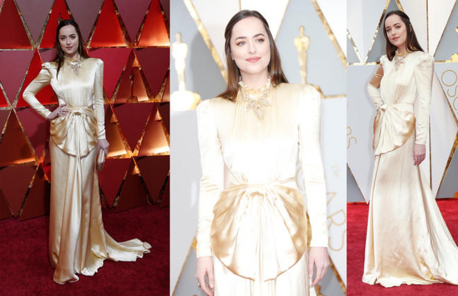 އެކްޓްރެސް ޑަކޯޓާ ޖޮންސަން ލައިގެން ހުރި ރަން ކުލައިގެ ގައުން