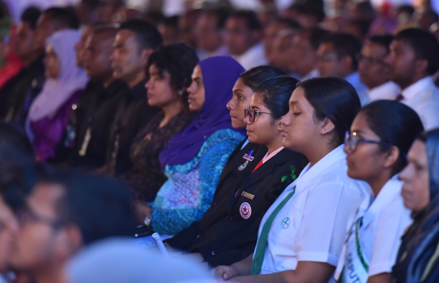 މާލެ: މާޗް 8، 2017: ބައިނަލްއަގުވާމީ އަންހެނުންގެ ދުވަސް ފާހަގަކުރަން ދަރުބާރުގޭގައި ބޭއްވި ޖަލްސާގެ ތެރެއިން.-- ފޮޓޯ: ރައީސް އޮފީސް