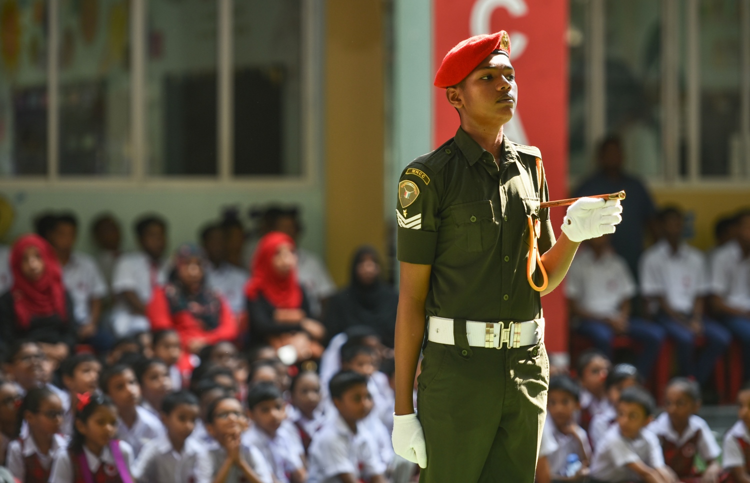 މާލެ: އޭޕްރީލް 20، 2017- މަޖީދިއްޔާ ސްކޫލަށް 90 އަހަރު ފުރުން ފާހަގަކުރުމުގެ ގޮތުން އެ ސުކޫލުގައި ބޭއްވި ޚާއްސަ އެސެމްބްލީގެ ތެރެއިން.---މިހާރު ފޮޓޯ: ހުސެއިން ވަހީދު