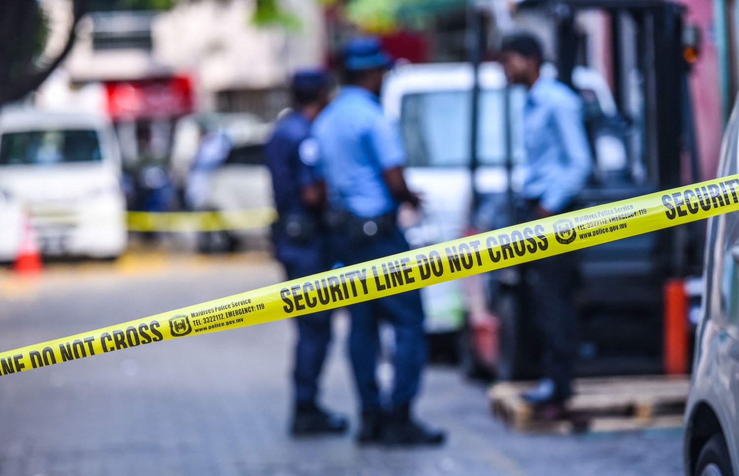 ސޯޝަލް މީޑިއާ އެކްޓިވިސްޓް ޔާމީން ރަޝީދު ރޭ މަރާލާފައި އޮތް ސަރަހައްދު މިއަދު ފުލުހުން ބަންދުކޮށްފައި.- ފޮޓޯ: ހުސެން ވަހީދު/ މިހާރު