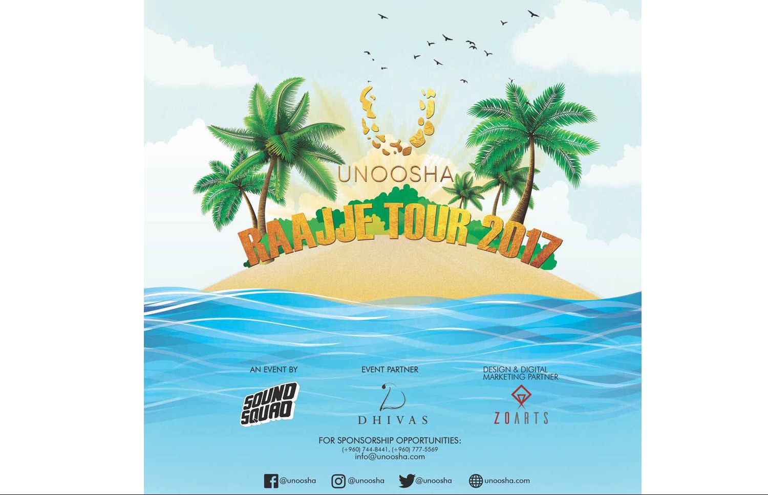 އުނޫޝާގެ ޓުއާ އިއުލާންކޮށް އާއްމުކުރި ޕޯސްޓަރެއް