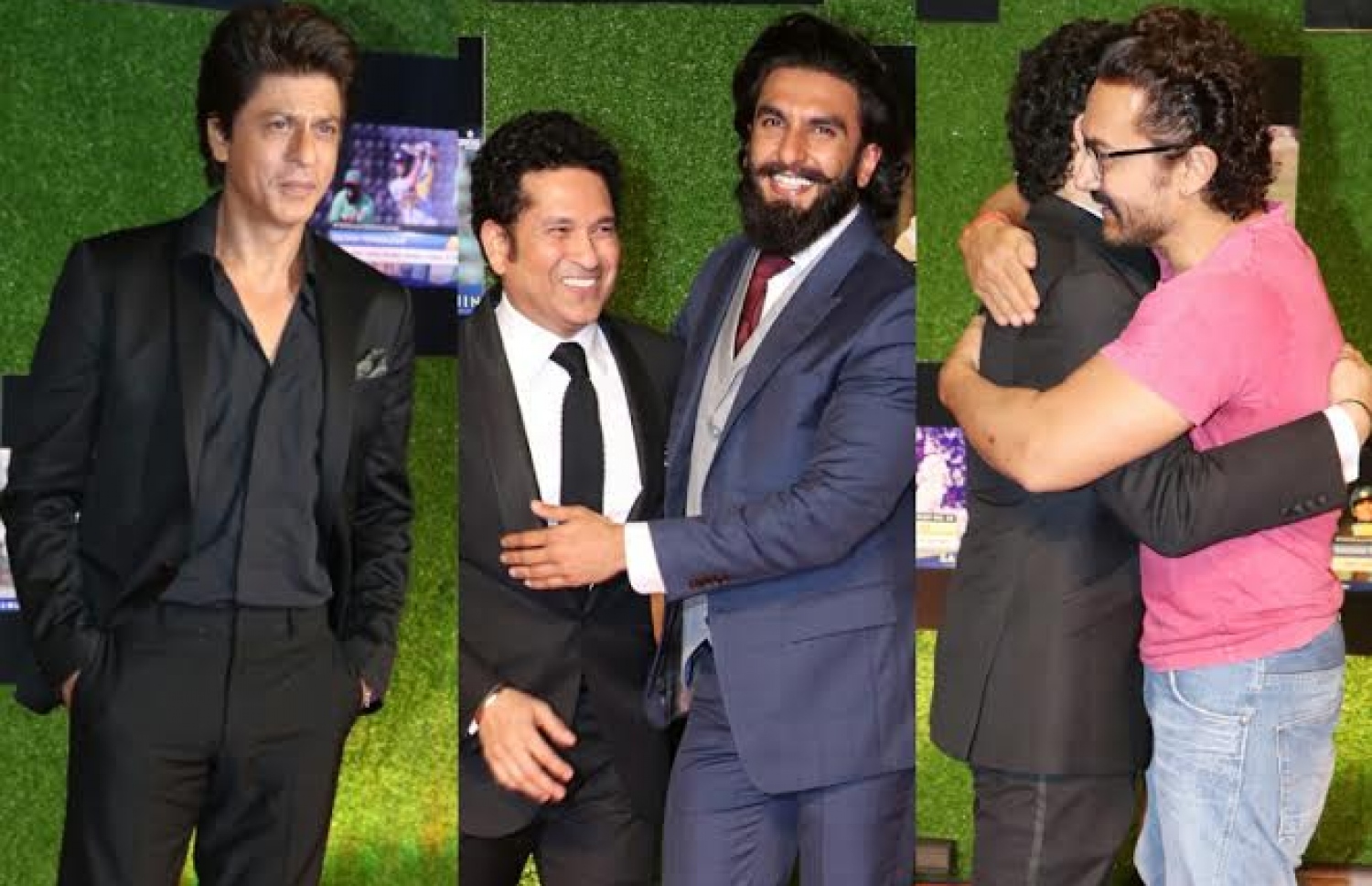 ސަޗިންގެ ބައޮޕިކް ޕްރެމިއާ އަށް ދިޔަ ތަރިންގެ ތެރެއިން އާމިރު ޚާނާއި ރަންވީރު ސިންގް (މ) އަދި ޝާހްރުކް (ވ)