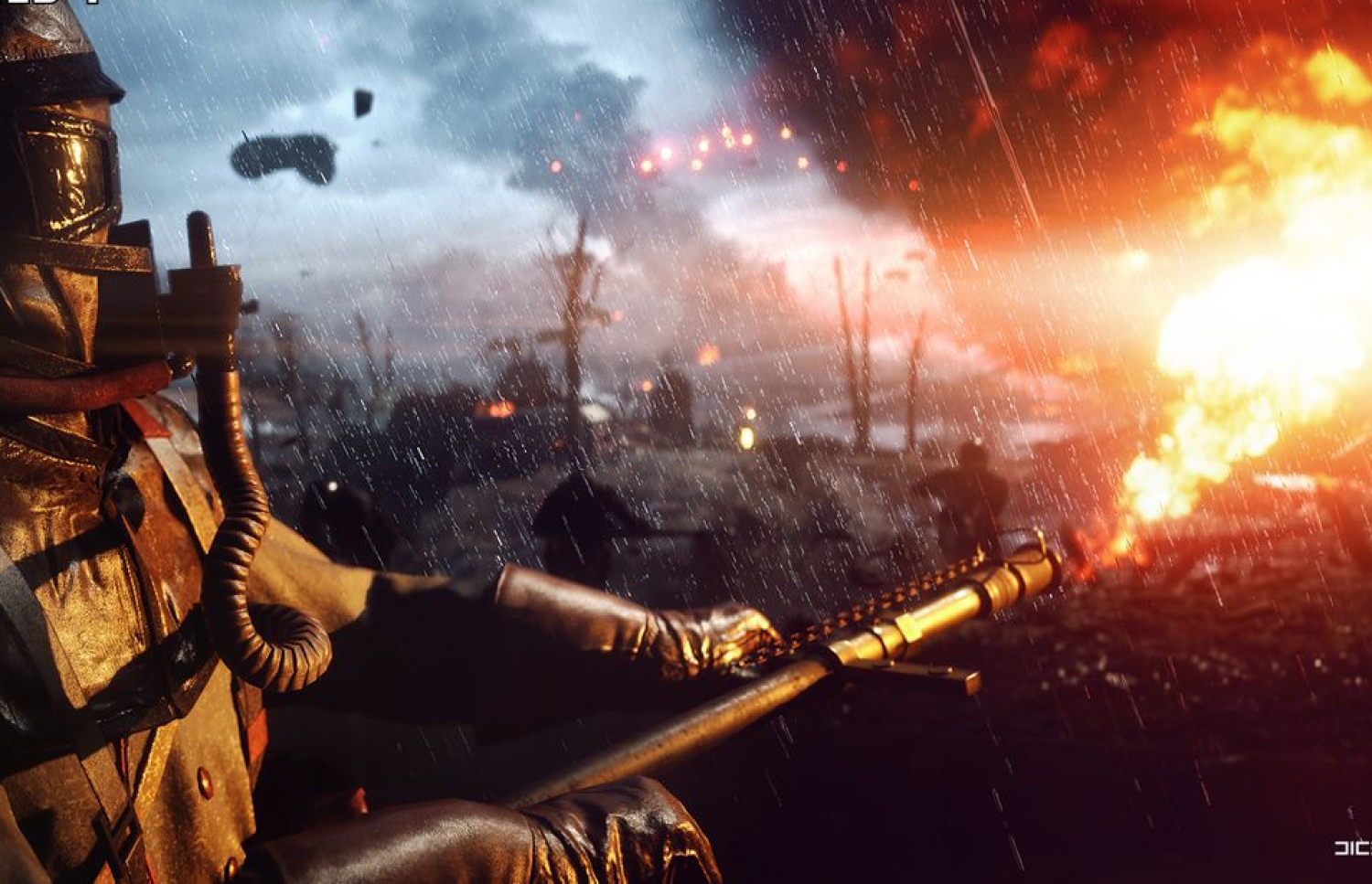 ބެޓަލްފީލްޑް 1 ގައި  ކެރެކްޓާ އެއް އަލިފާނުގެ ހަތިޔާރެއް ހިފައިގެން ހަނގުރާމަ ކުރަނީ