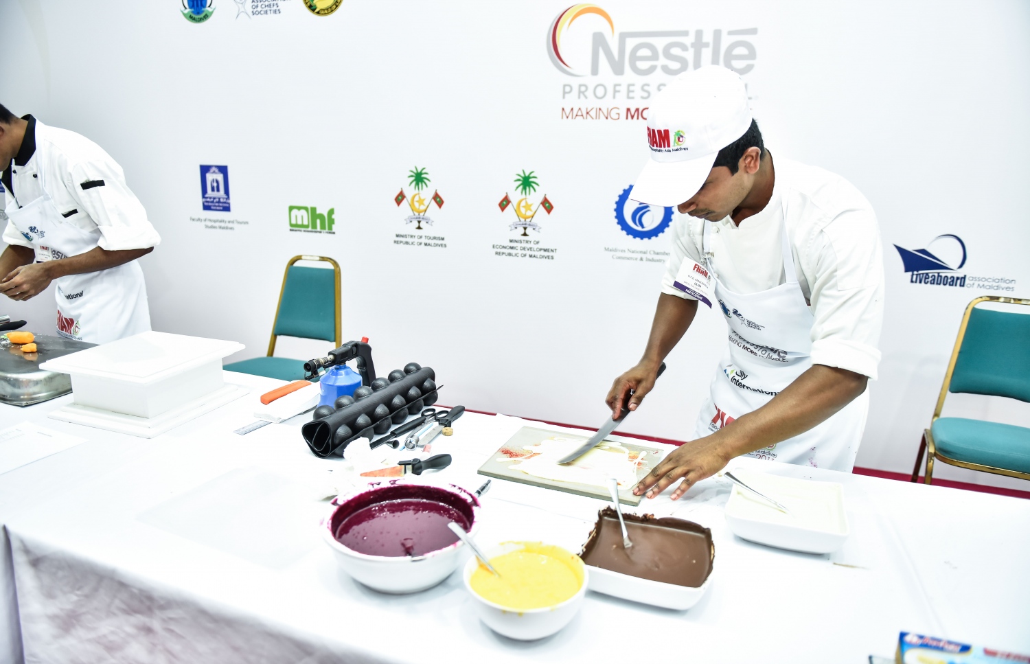 މާލެ: އޮގަސްޓް 8، 2017- ރާއްޖޭގައި ބާއްވަމުން އަންނަ އެންމެ ބޮޑު އިންޓަނޭޝަނަލް ފެއާ ކަމަށް ވާ ފުޑް އެންޑް ހޮސްޕިޓަލިޓީ އޭޝިއާ މޯލްޑިވްސް (އެފްއެޗްއޭއެމް) ފެއާގެ ތެރެއިން.---މިހާރު ފޮޓޯތައް: ހުސެއިން ވަހީދު