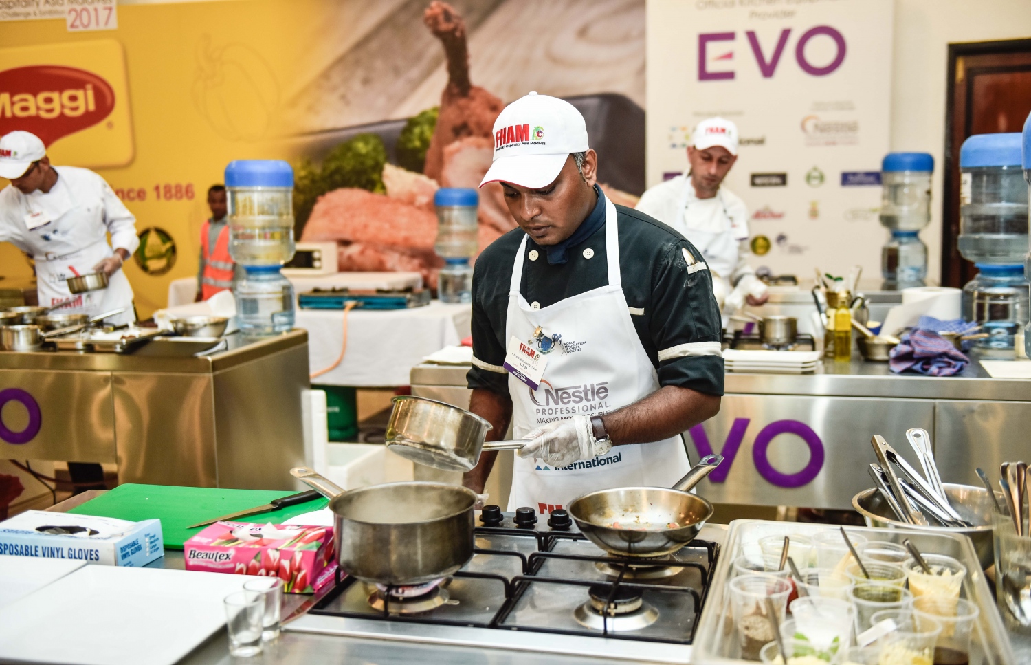 މާލެ: އޮގަސްޓް 8، 2017- ރާއްޖޭގައި ބާއްވަމުން އަންނަ އެންމެ ބޮޑު އިންޓަނޭޝަނަލް ފެއާ ކަމަށް ވާ ފުޑް އެންޑް ހޮސްޕިޓަލިޓީ އޭޝިއާ މޯލްޑިވްސް (އެފްއެޗްއޭއެމް) ފެއާގެ ތެރެއިން.---މިހާރު ފޮޓޯތައް: ހުސެއިން ވަހީދު