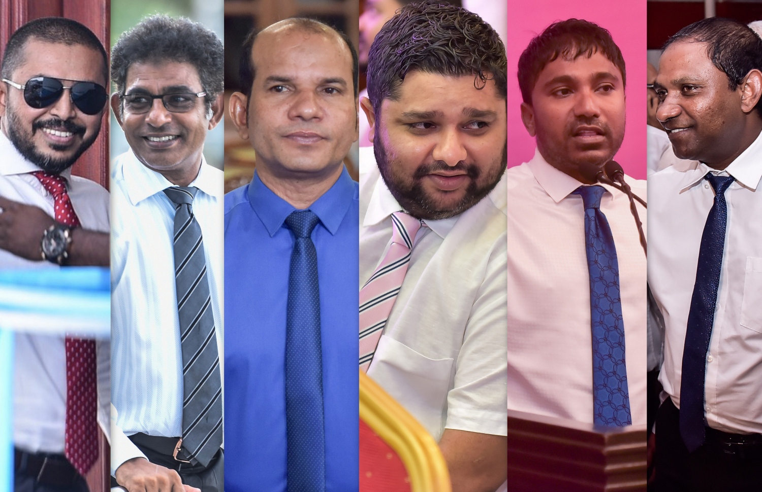 މަޖިލީހުގެ ގޮނޑި ގެއްލުނު ހަ މެމްބަރުން (ކ-ވ) ސައުދު، އިލްހާމް، ސިނާން، ލަތީފް، ލޯޔަރު ވައްޑެ އަދި އަމީތު.---މިހާރު ފޮޓޯތައް