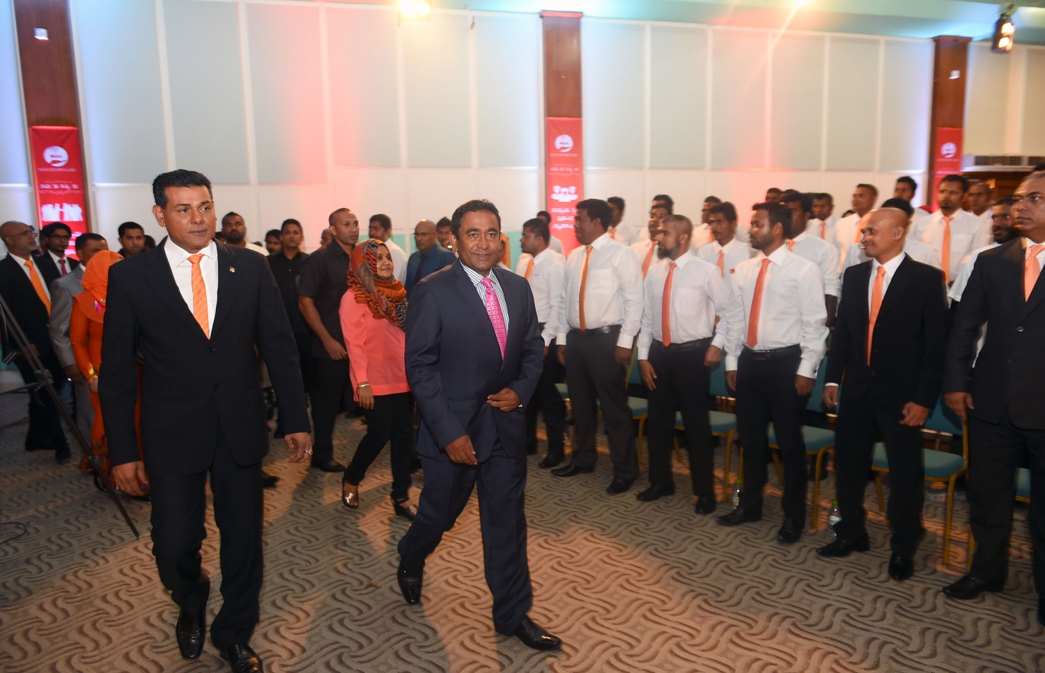 އެމްޑީއޭގެ ކޮންގްރެސް އިފުތިތާހު ކުރުމަށް ފެބްރުއަރީ 6، 2015 ގައި ބޭއްވި ޖަލްސާގައި ރައީސް އަބްދުﷲ ޔާމީން ބައިވެރިވެވަޑައިގަތުން---ރައީސް އޮފީސް ފޮޓޯ