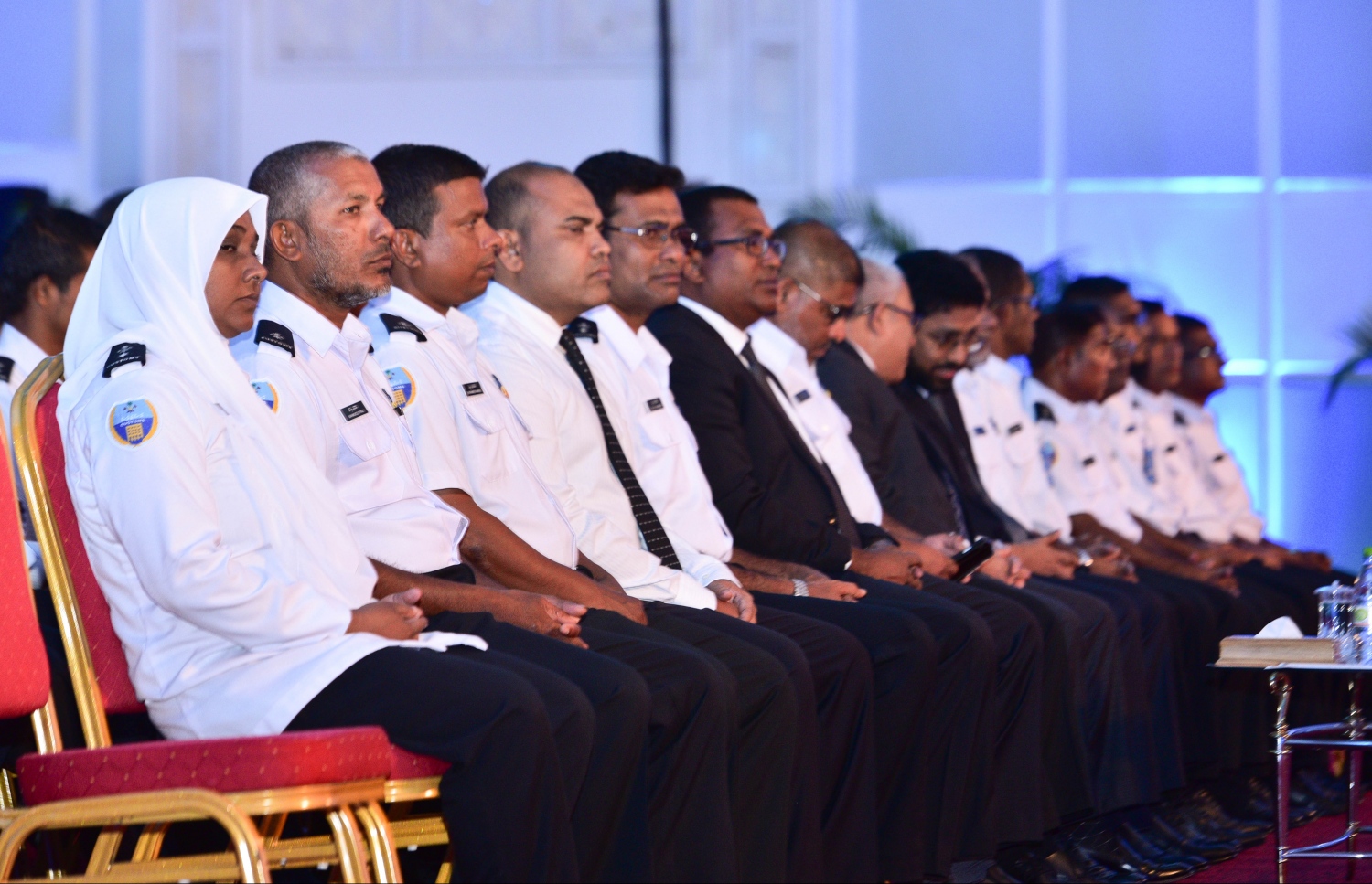 މާލެ: އޮގަސްޓް 20، 2017- ކަސްޓަމްސްގެ 127 ވަނަ އަހަރީ ދުވަހުގެ މުނާސަބަތުގައި ބޭއްވި ޚާއްސަ ޖަލްސާގެ ތެރެއިން.---މިހާރު ފޮޓޯ: ހުސެއިން ވަހީދު