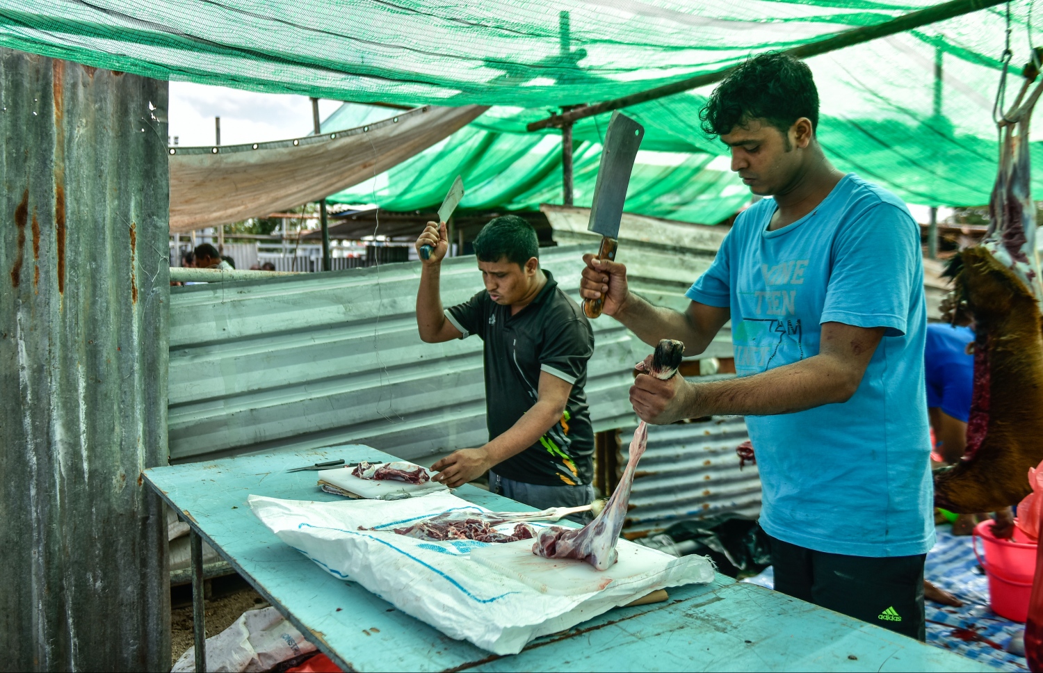 މާލެ: ސެޕްޓެމްބަރ 1، 2017- އަޟްހާ އީދު ނަމާދަށް ފަހު އިންޑަސްޓްރިއަލް ވިލެޖުގައި ބަކަރި ކަތިލުން.---މިހާރު ފޮޓޯ: ހުސައިން ވަހީދު