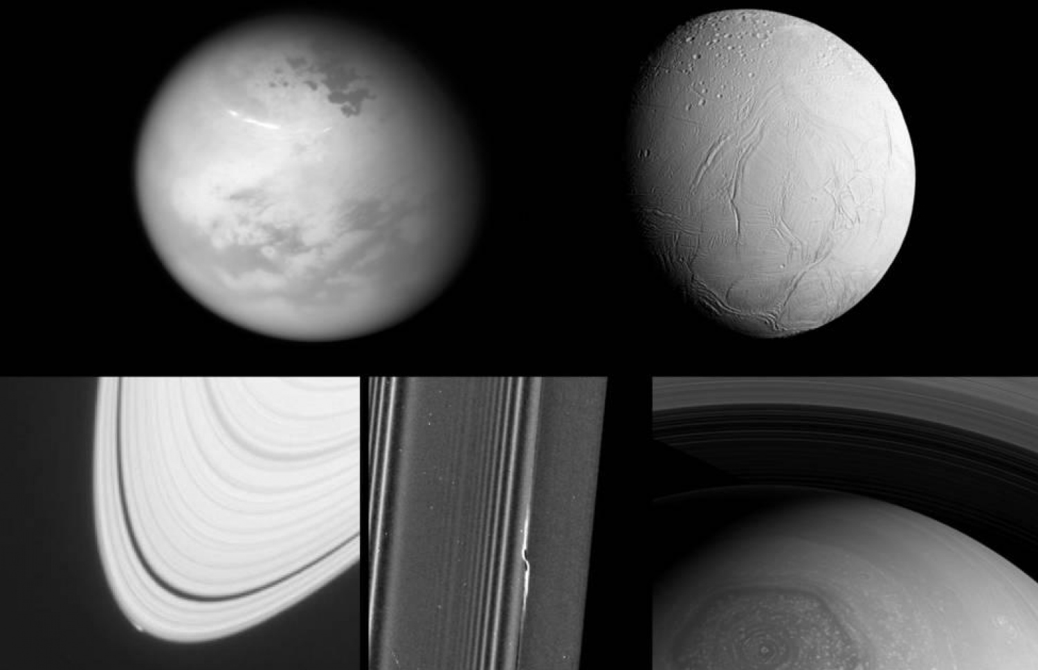 ކެސިނީ މިހާތަނަށް ނަގާފައިވާ ފޮޓޯތައް (މަތިން ވާތުން ފެށިގެން) ހަނދު ޓައިޓަން، އެންސެލަޑޫސް، ސެޓާންގެ ރިންގްގެ ބައިތަކެއް އަދި ސެޓާންގެ ނޯތު ޕޯލް: ސެޕްޓެމްބަރު 14 ގައި އެންމެ ފަހު ފަހަރު މި ހުރިހާ ދިމާލަކަށް ކެސިނީގެ ކެމެރާތައް އަމާޒުކުރާނެ.