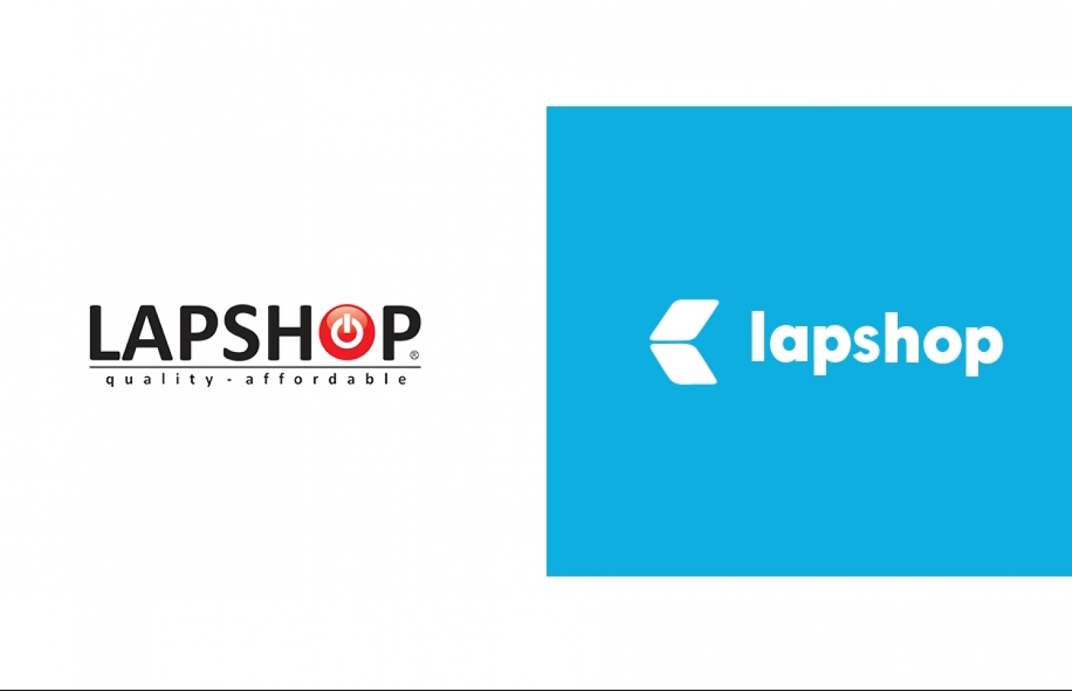 ލެޕްޝޮޕްގެ ކުރީގެ ލޯގޯ (ވ) އަދި އާ ލޯގޯ.