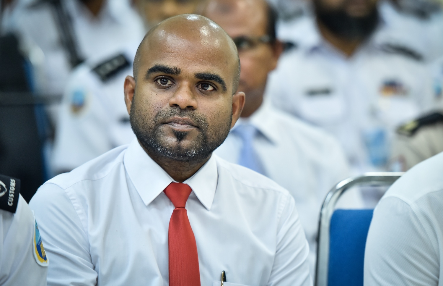 ކަސްޓަމްސްއާ ބެހޭ ގޮތުން އޭސީސީން ތައްޔާރުކުރި ރިޕޯޓު ނެރުމަށް ބޭއްވި ރަސްމިއްޔާތުގައި އޭސީސީގެ ނައިބު ރައީސް މުއައްވިޒު ބައިވެރިވެވަޑައިގަންނަވަނީ. ފޮޓޯ: ނިޝާން އަލީ /މިހާރު