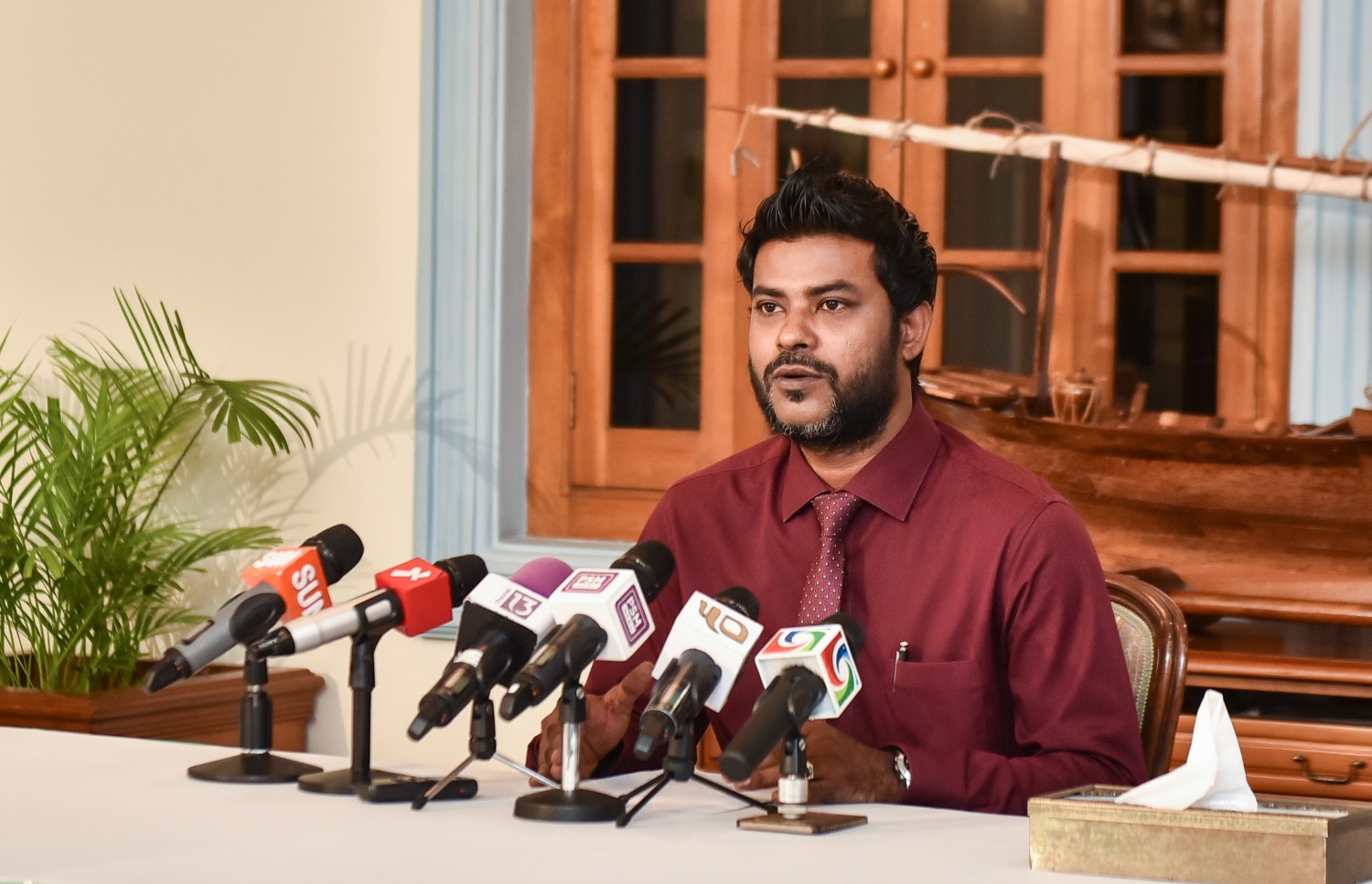 މިރޭ ބާއްވާ ރައީސްގެ ބައްދަލުވުމާ ގުޅޭގޮތުން ސަރުކާރުގެ ތަރުޖަމާން ވާހަކަ ދައްކަވަނީ-- ފޮޓޯ: ހުސެން ވަހީދު/ މިހާރު