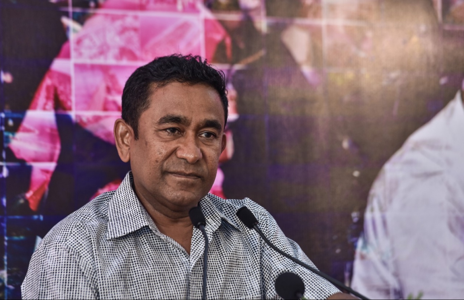 މާފަންނުގައި ޕީޕީއެމް ޖަގަހައެއް ހުޅުވުމަށް މިރޭ ބޭއްވި ރަސްމިއްޔާތުގައި ރައީސް ވާހަކަ ދައްކަވަނީ. - ފޮޓޯ: މިހާރު/ ހުސެއިން ވަހީދު