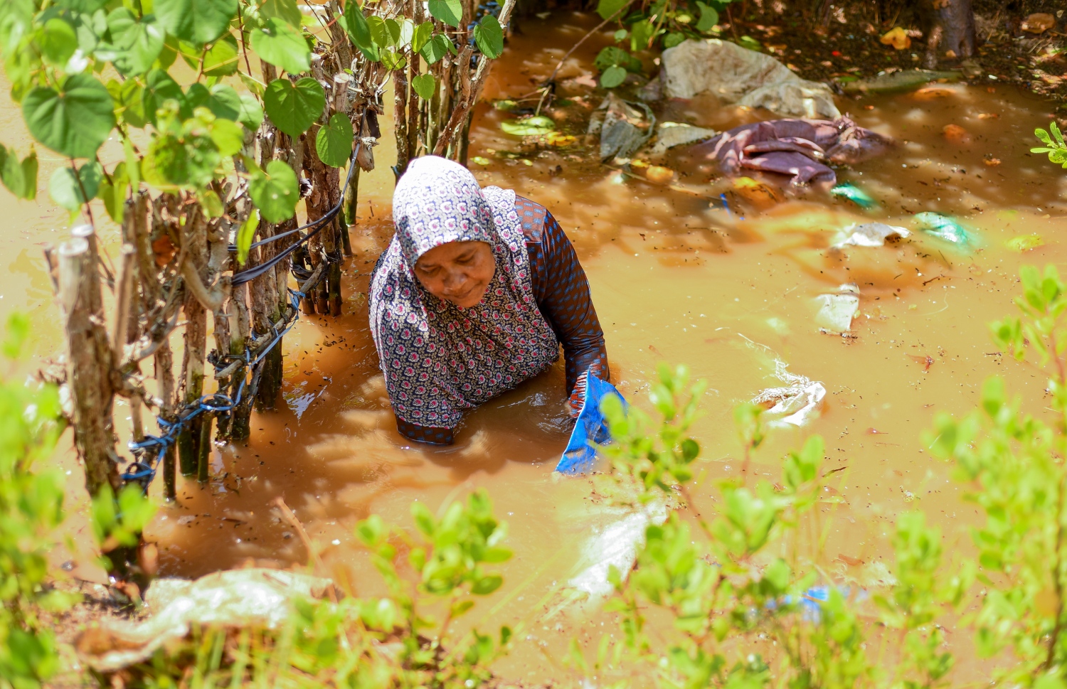 ކުޅުދުއްފުށީ ކުޅީގައި މިިދިޔަ ނޮވެމްބަރު މަހު އަންހެނަކު ބޮނބި ފާ ކުރުމުގެ މަސައްކަތުގައި.-- ފޮޓޯ: އަހުމަދު ޝައްފާހު / މިހާރު