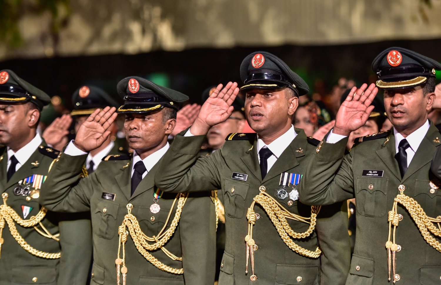 މާލެ: ނޮވެމްބަރު 5، 2017- އެމްއެންޑީއެފް ކޮލެޖު އޮފް ޑިފެންސް އެންޑް ސެކިއުރިޓީ ސްޓަޑީސްގެ ފުރަތަމަ ދަސްވެނިވުމުގެ ރަސްމިއްޔާތުގެ ތެރެއިން.---ފޮޓޯ: ހުސެއިން ވަހީދު/މިހާރު